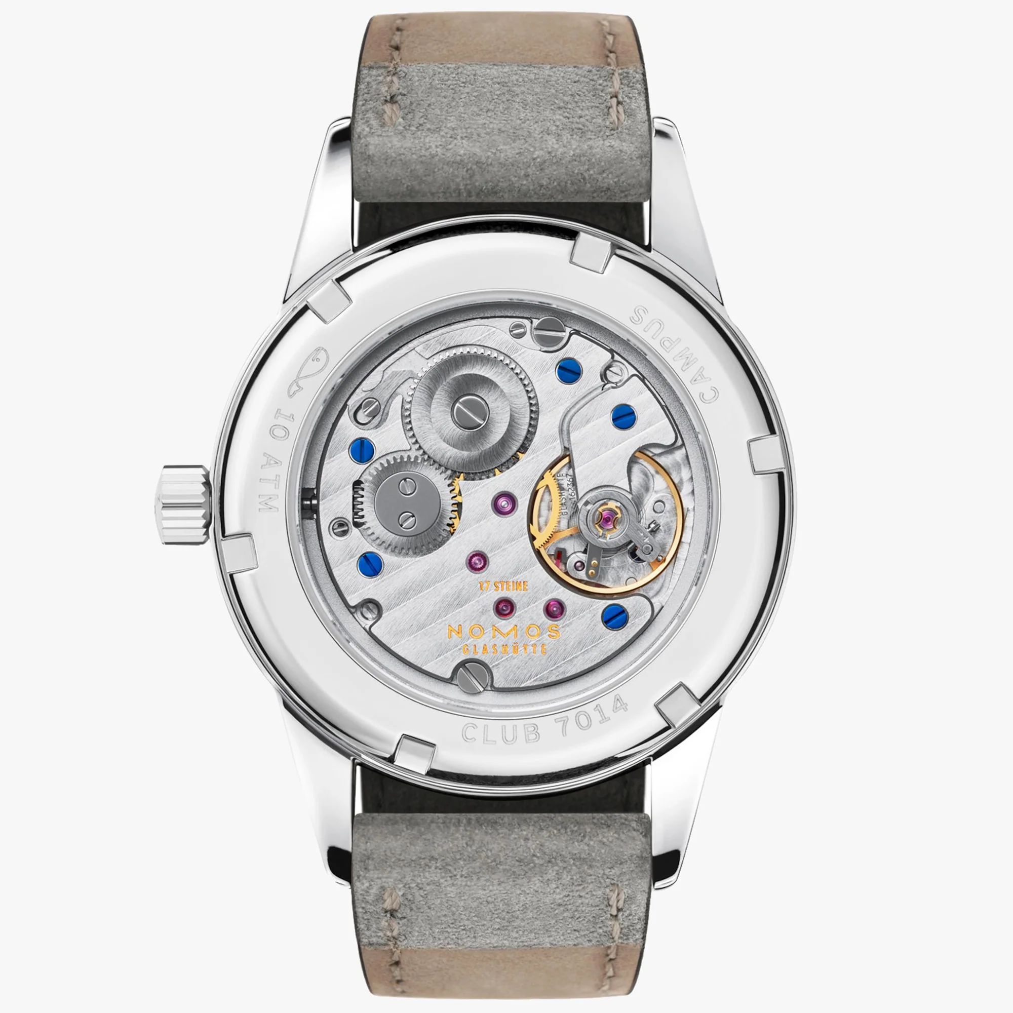 Nomos Glashutte Club Campus Cream Coral Sapphire Crystal Watch - Image 2