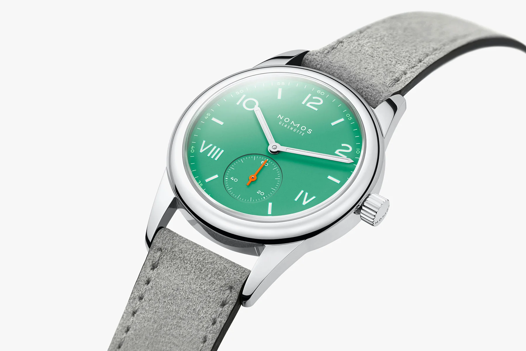 Nomos Glashutte Club Campus Electric Green Steel Back Watch - Image 2