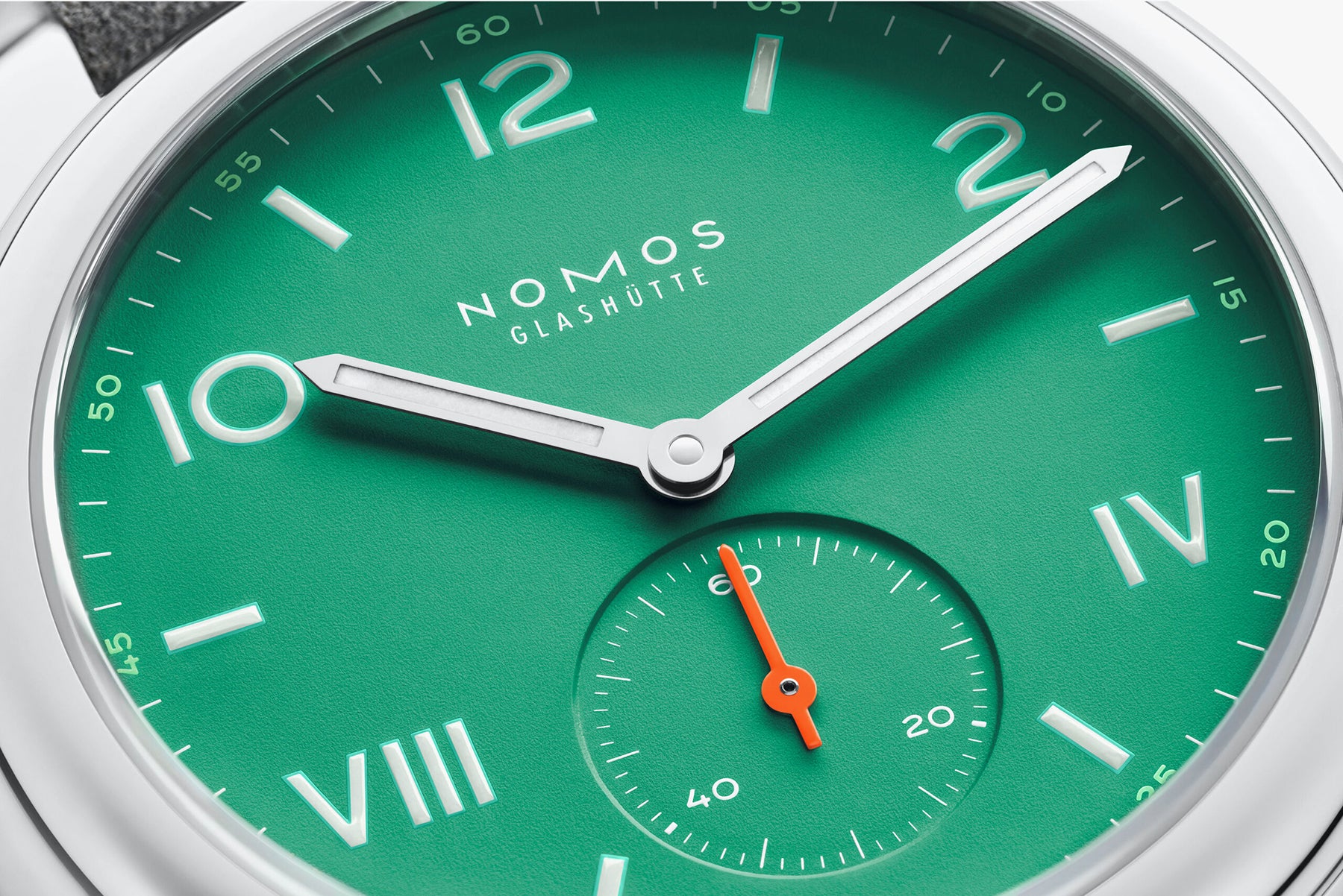 Nomos Glashutte Club Campus Electric Green Steel Back Watch - Image 3