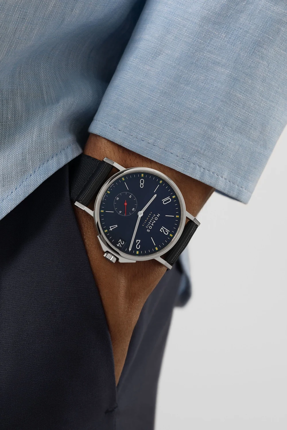Nomos Glashutte Ahoi Neomatik 38 Date Atlantic Sapphire Crystal Watch - Image 5