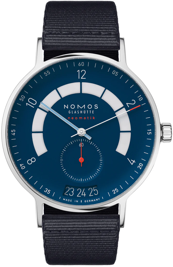 Nomos Glashutte Autobahn Neomatik 41 Date Midnight Blue Sapphire Crystal Watch