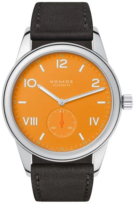 Nomos Glashutte Club Campus 38 Future Orange Steel Back Watch