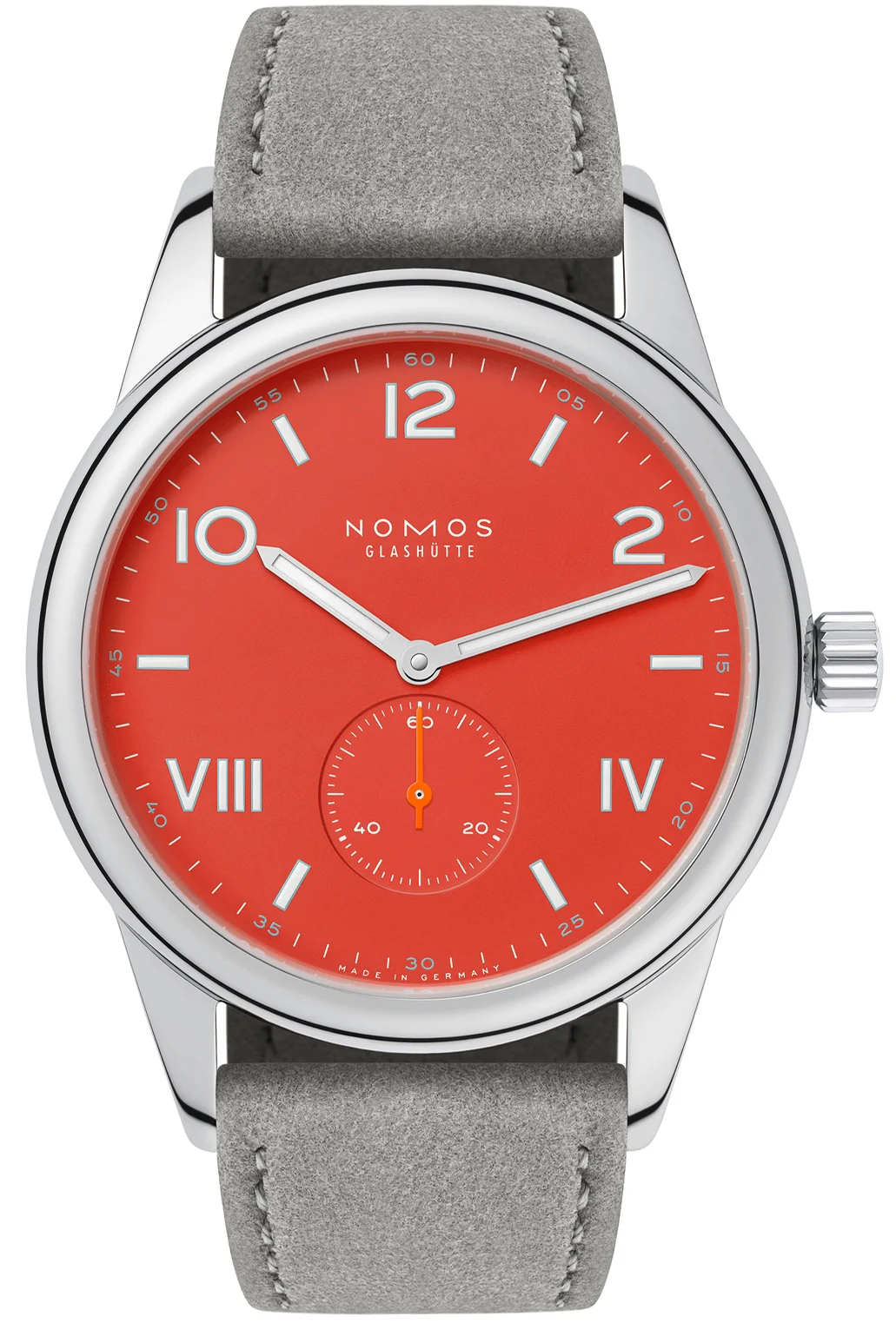 Nomos Glashutte Club Campus 38 Nonstop Red Steel Back Watch