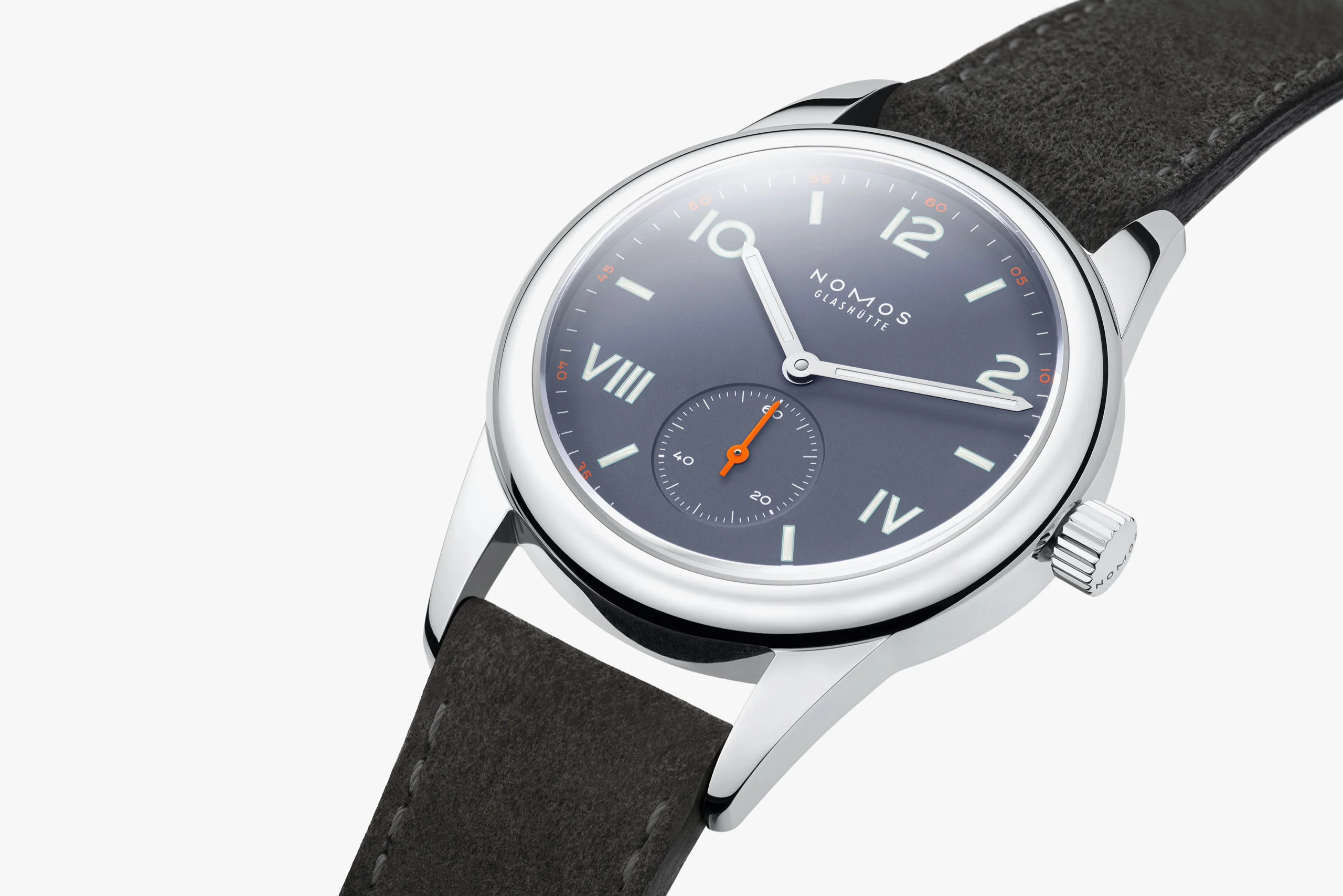 Nomos Glashutte Club Campus Blue Purple Steel Back Watch - Image 3