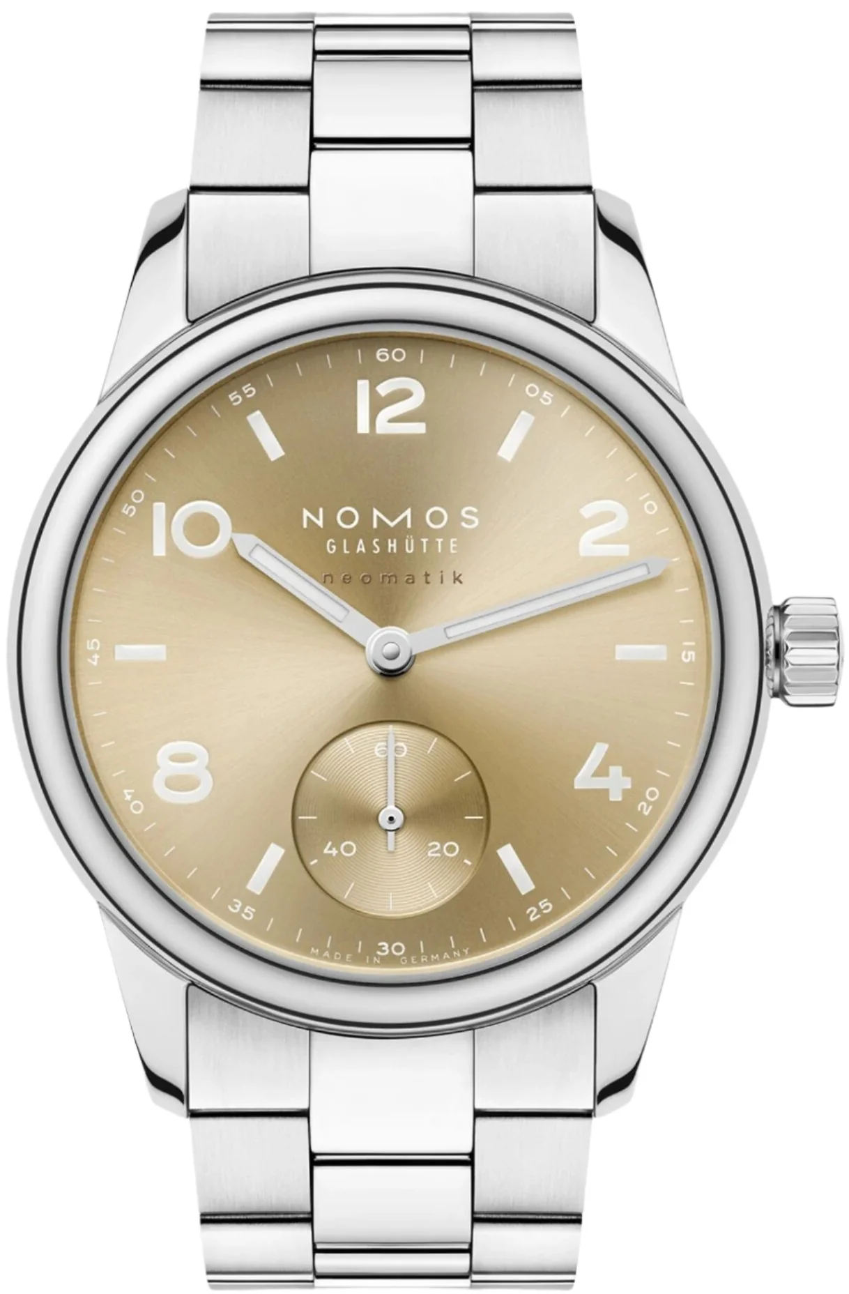Nomos Glashutte Club Sport Neomatik 34 Gold Steel Back Watch