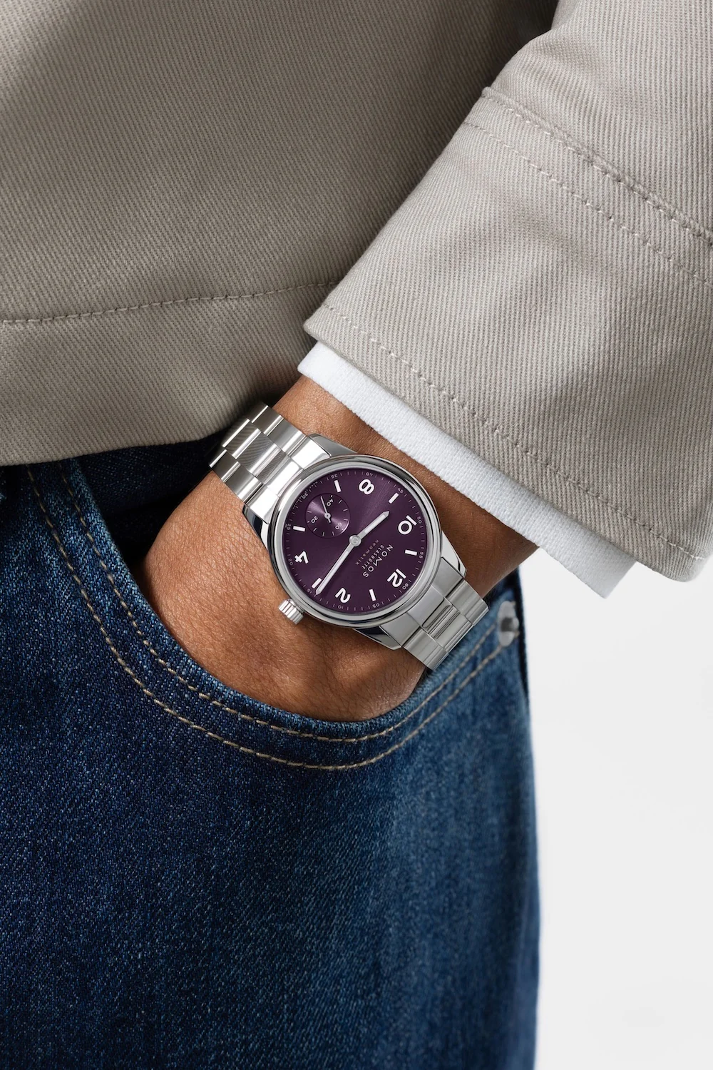 Nomos Glashutte Club Sport Neomatik 34 Purple Sapphire Glass Watch - Image 3