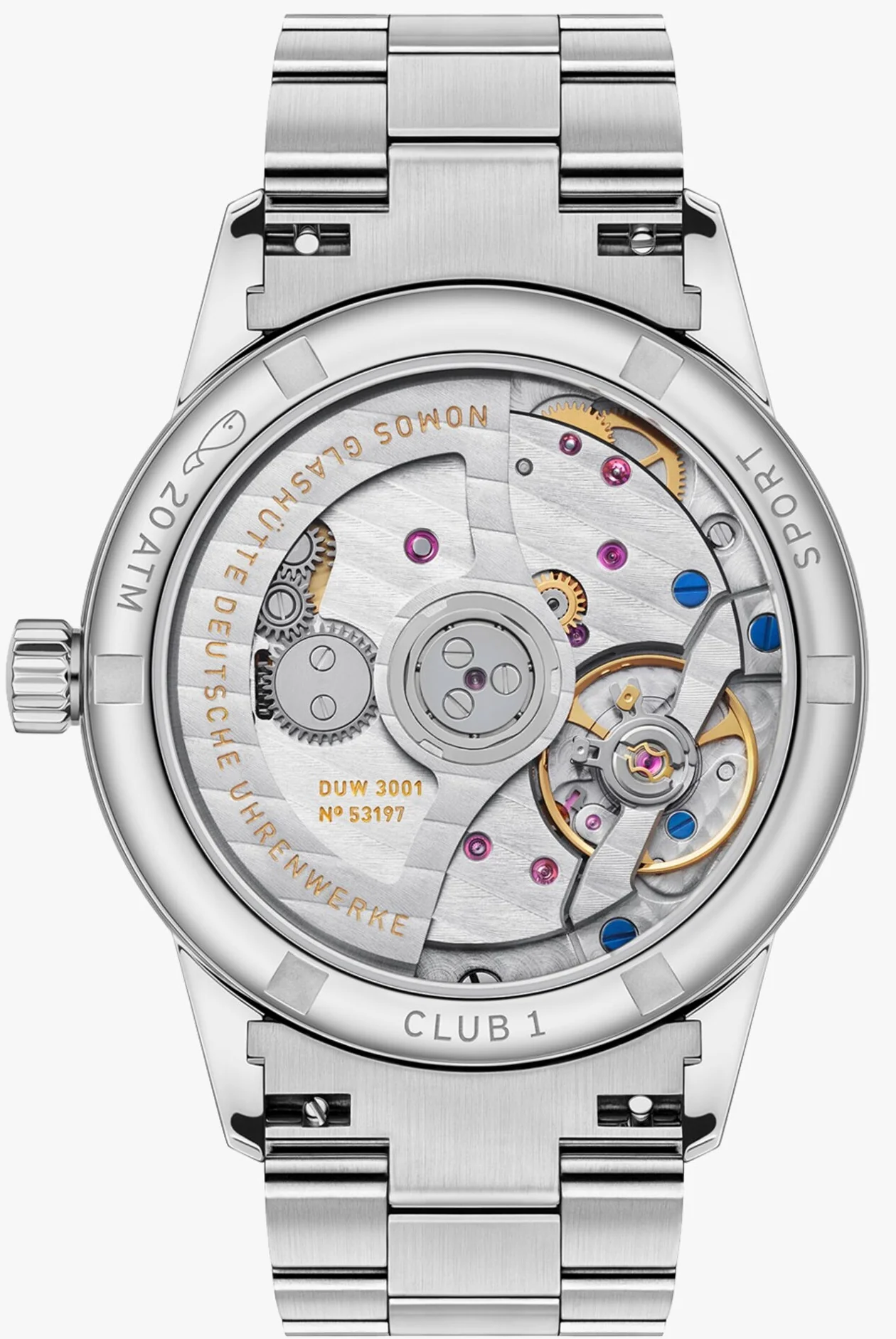 Nomos Glashutte Club Sport Neomatik 34 Rose Sapphire Glass Watch - Image 3