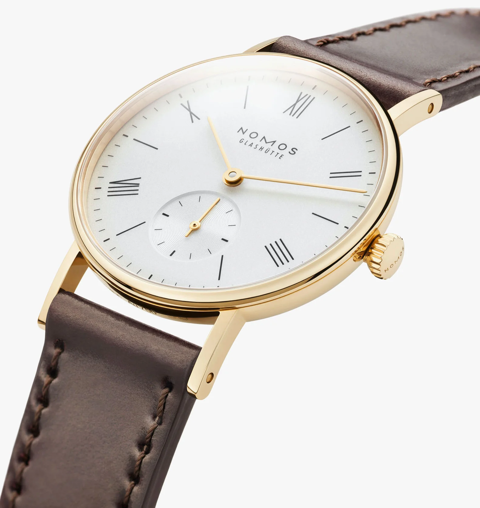 Nomos Glashutte Ludwig 33 Gold Sapphire Crystal Watch - Image 3