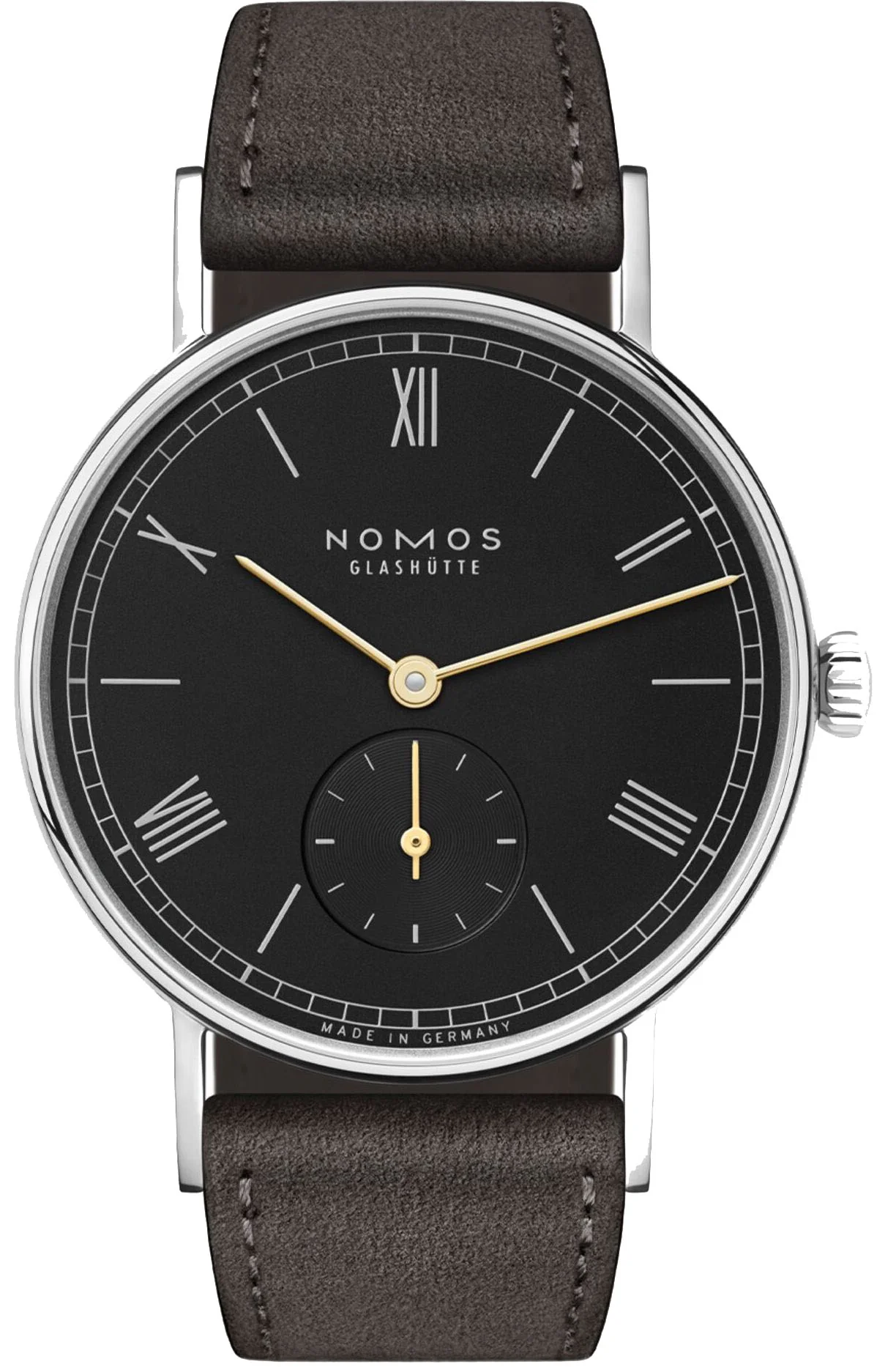 Nomos Glashutte Ludwig 33 Noir Steel Back Watch