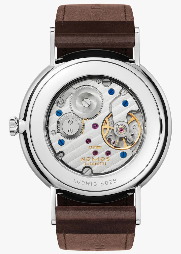 Nomos Glashutte Ludwig 38 White Enamel Sapphire Crystal Watch - Image 2