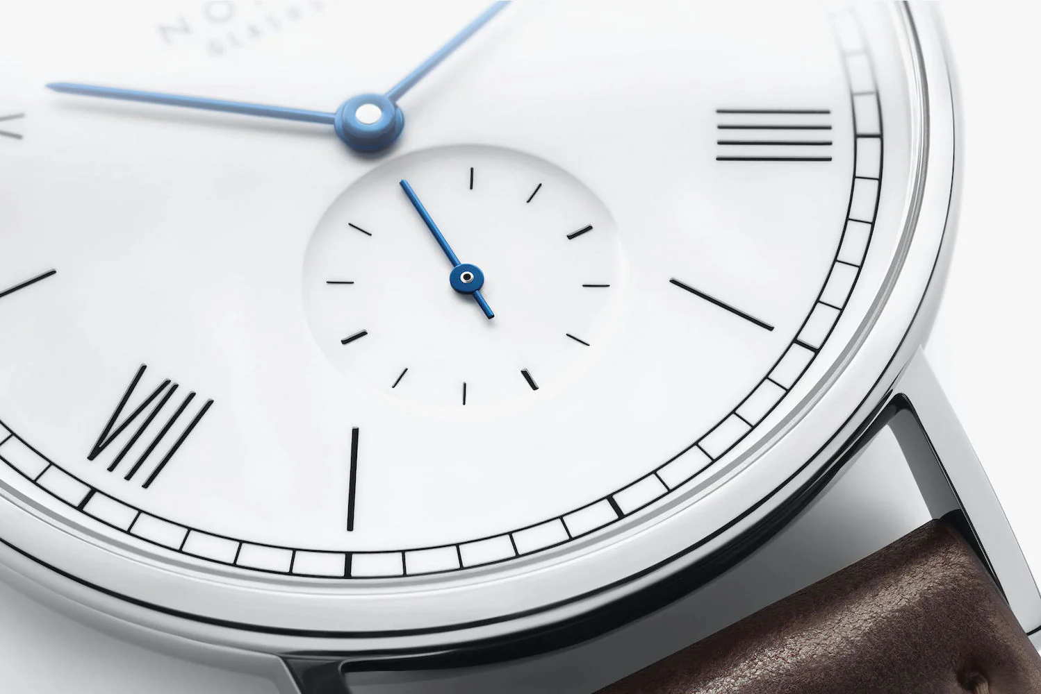 Nomos Glashutte Ludwig 38 White Enamel Sapphire Crystal Watch - Image 5