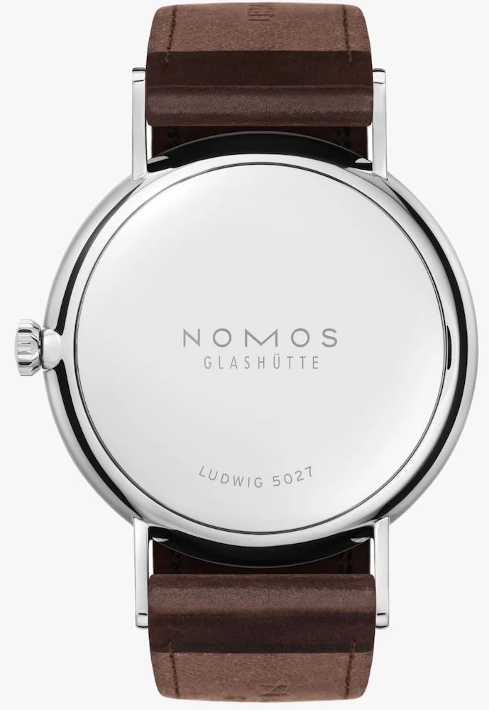 Nomos Glashutte Ludwig 38 White Enamel Steel Back Watch - Image 2