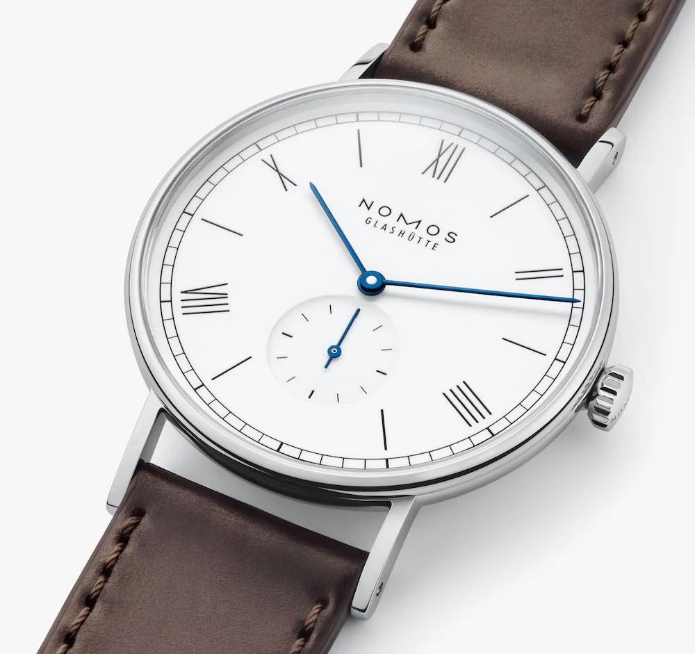 Nomos Glashutte Ludwig 38 White Enamel Steel Back Watch - Image 3
