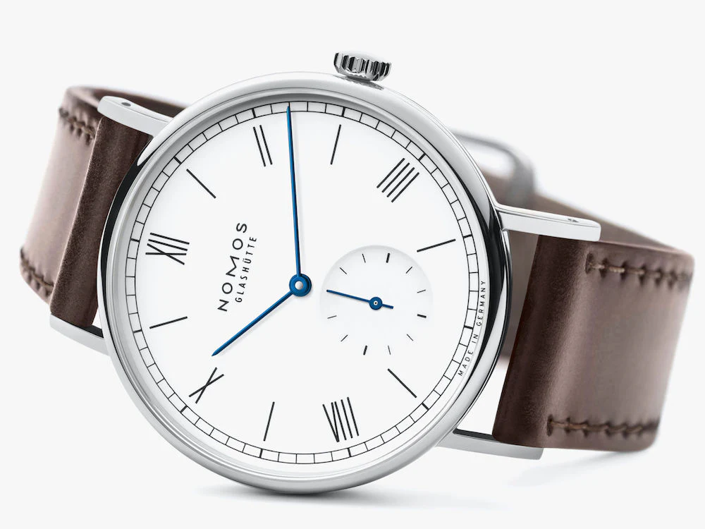 Nomos Glashutte Ludwig 38 White Enamel Steel Back Watch - Image 4