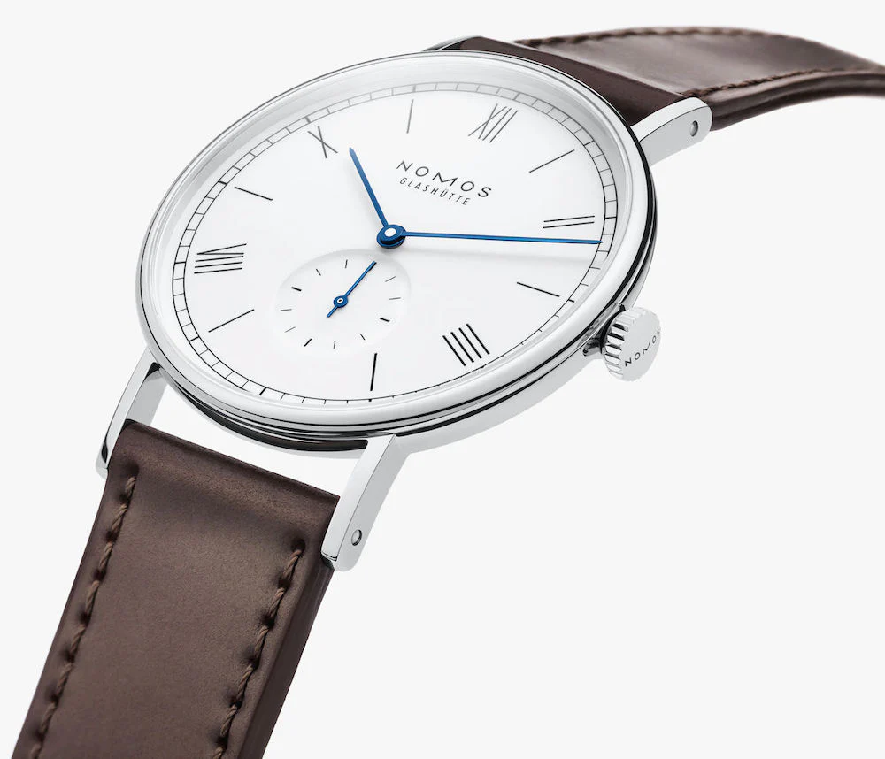 Nomos Glashutte Ludwig 38 White Enamel Steel Back Watch - Image 6