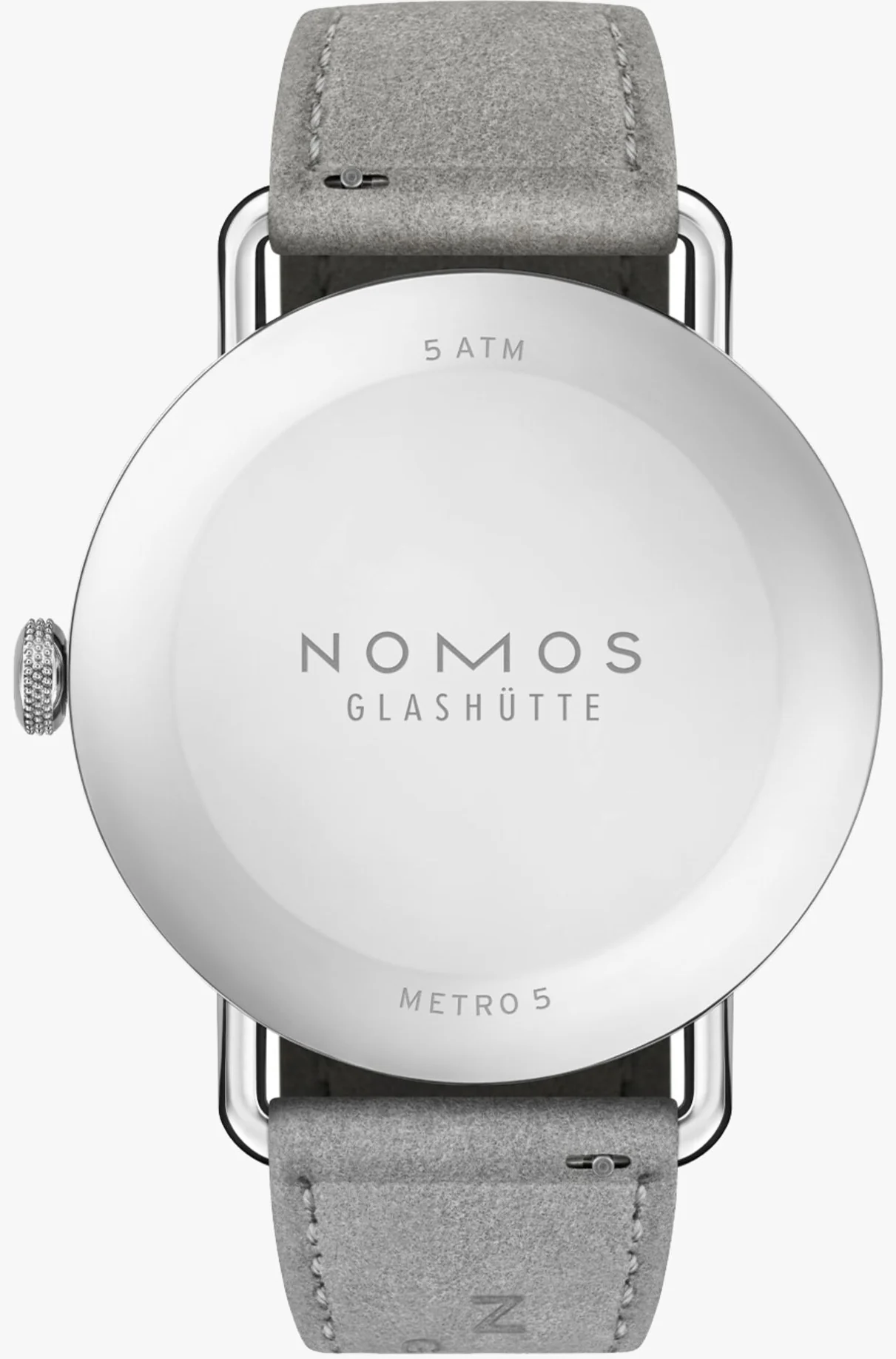 Nomos Glashutte Metro 33 Muted Red Steel Back Watch - Image 2