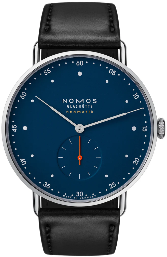 Nomos Glashutte Metro Neomatik 39 Midnight Blue Sapphire Crystal Watch