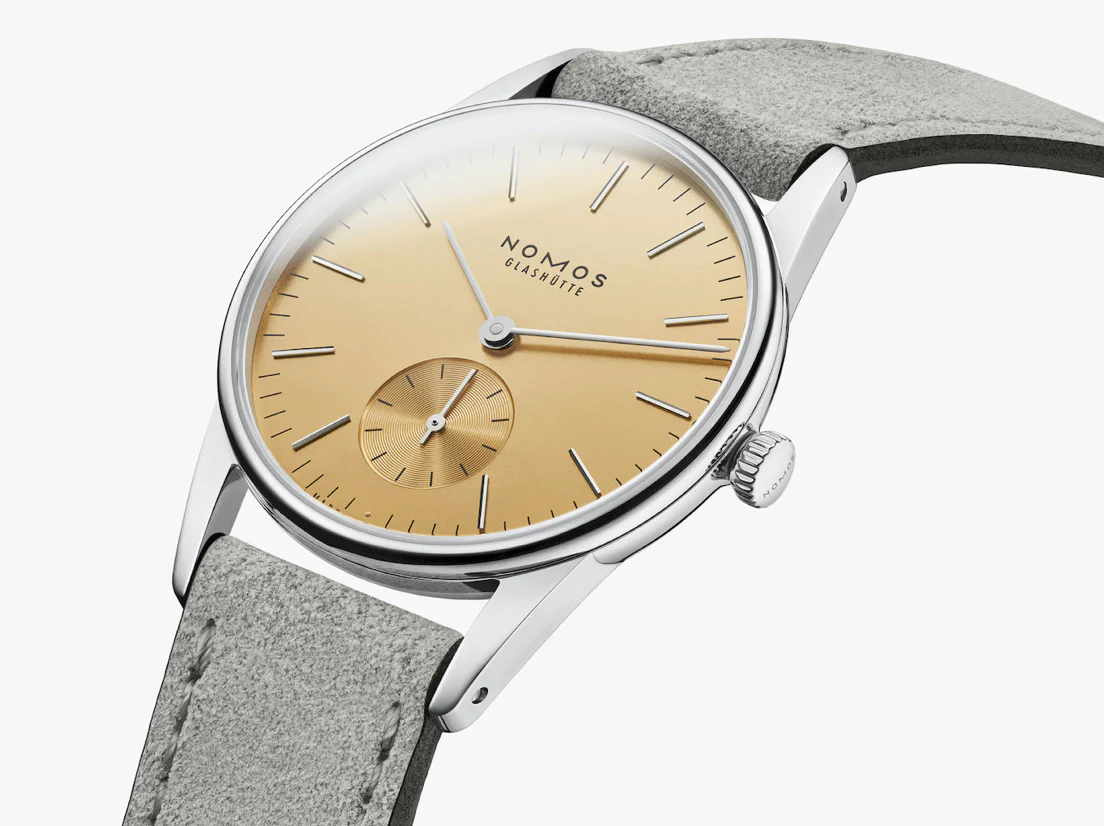 Nomos Glashutte Orion 33 Gold Steel Back Watch - Image 4