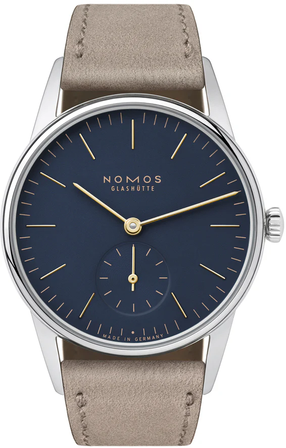 Nomos Glashutte Orion 33 Midnight Blue Sapphire Crystal Watch