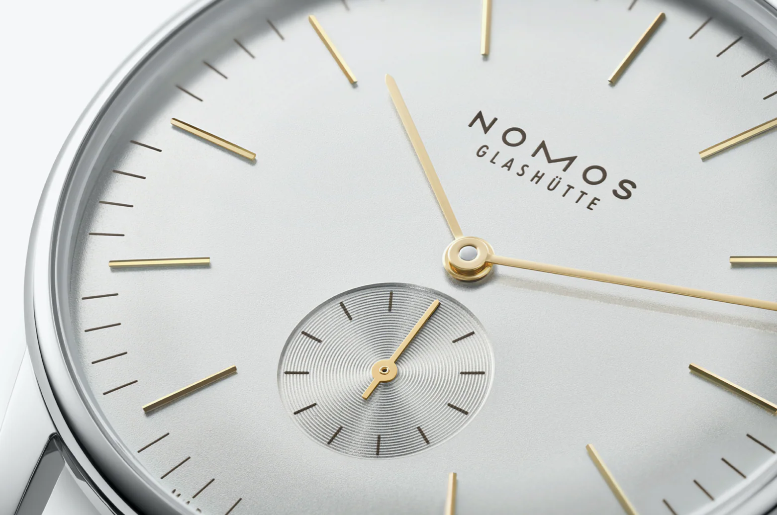 Nomos Glashutte Orion 38 Silver Steel Back Watch - Image 4