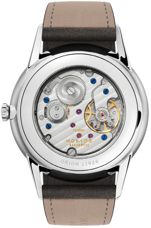 Nomos Glashutte Orion 38 Silver Sapphire Glass Watch - Image 2