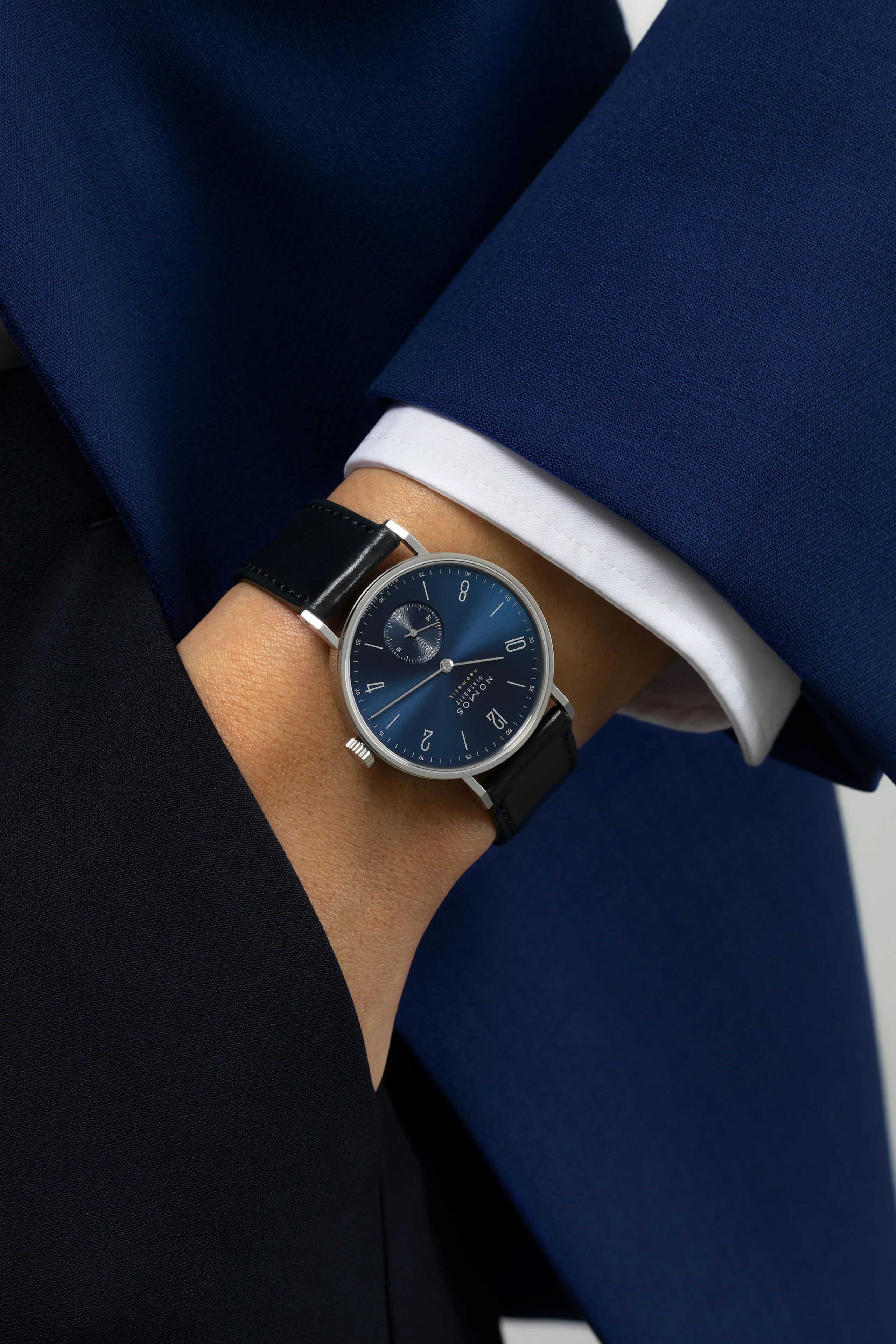 Nomos Glashutte Tangente Neomatik Blue Gold Sapphire Crystal Watch - Image 7