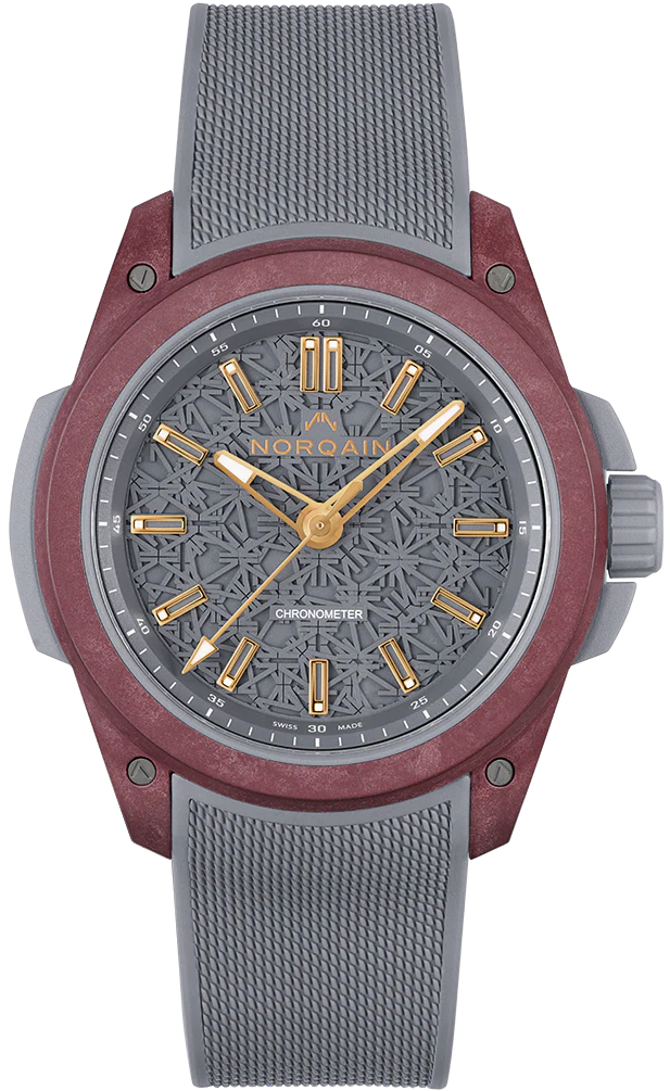 Norqain Watch Wild One & Norteq Burgundy Grey Mesh