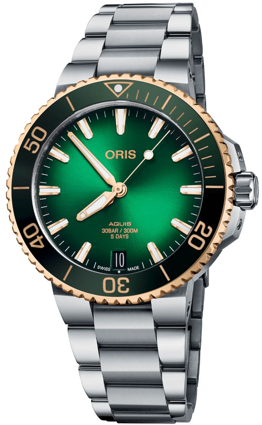 Oris Aquis Date Calibre 400 Bi-Colour Green Bracelet D