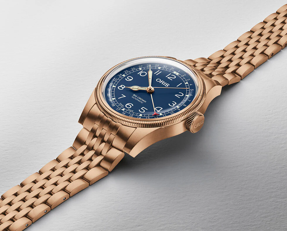 Oris Big Crown Pointer Date Bronze Leather Blue - Image 2