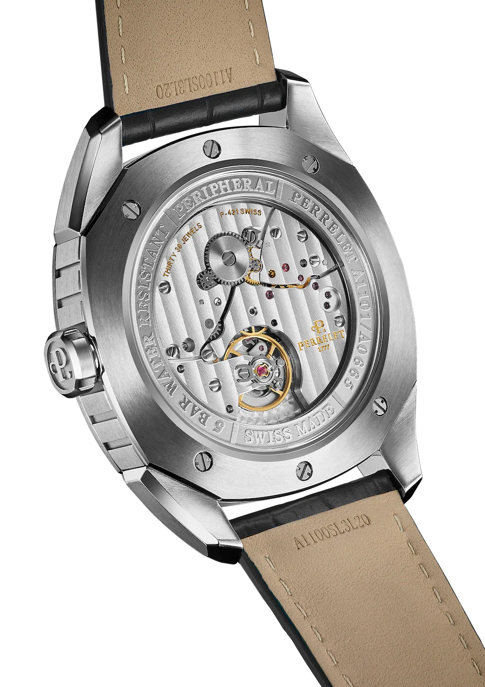 Perrelet LAB Peripheral Big Date Dual Time Salmon Watch - Image 4