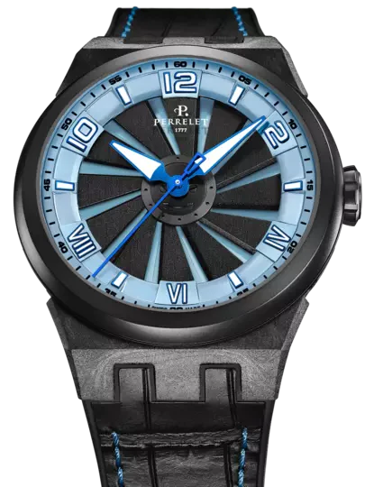 Perrelet Turbine Carbon Ice Blue Watch - Image 2
