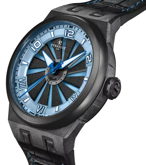 Perrelet Turbine Carbon Ice Blue Watch - Image 3
