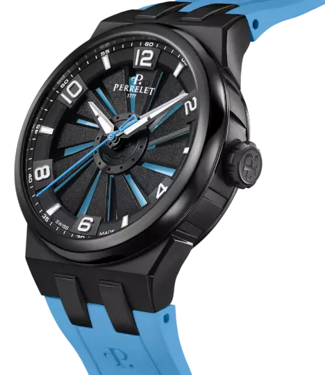 Perrelet Turbine Titanium Ice Blue Watch - Image 2