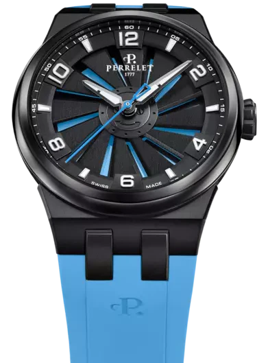 Perrelet Turbine Titanium Ice Blue Watch - Image 4