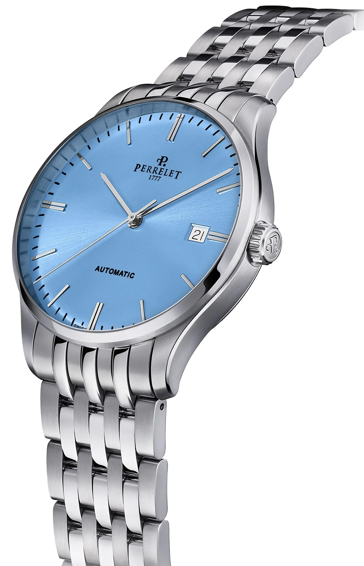 Perrelet Weekend 3 Hands Ice Blue Bracelet Watch - Image 3