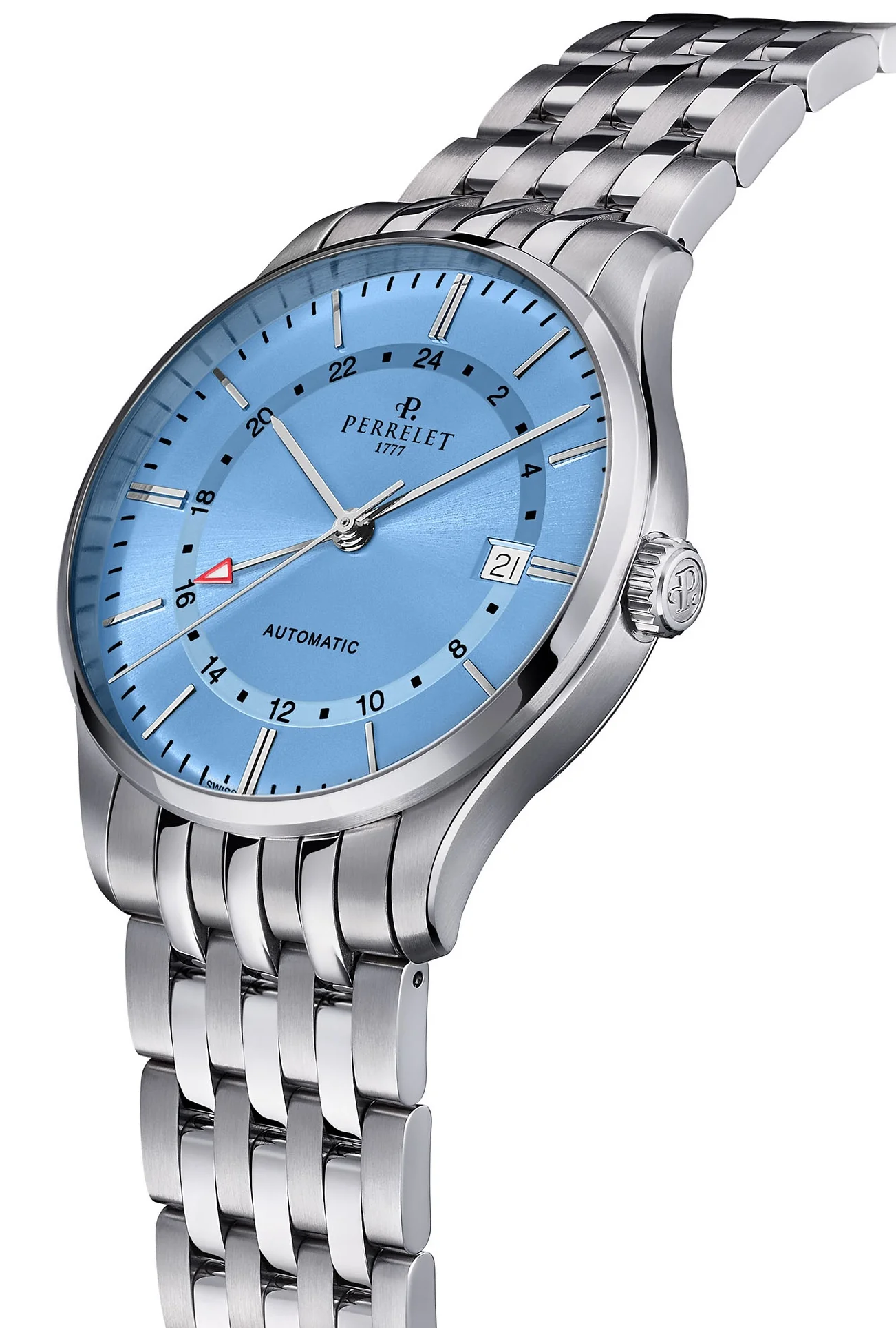 Perrelet Weekend GMT Ice Blue Bracelet Watch - Image 3