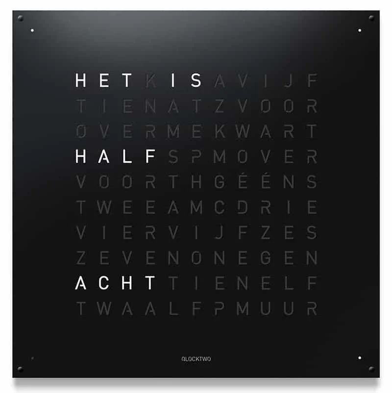 QLOCKTWO Earth 180 Black Pepper Wall Clock Watch