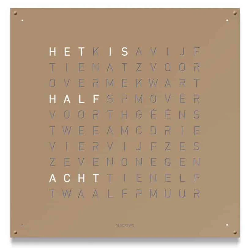 QLOCKTWO Earth 180 Hazelnut Wall Clock Watch