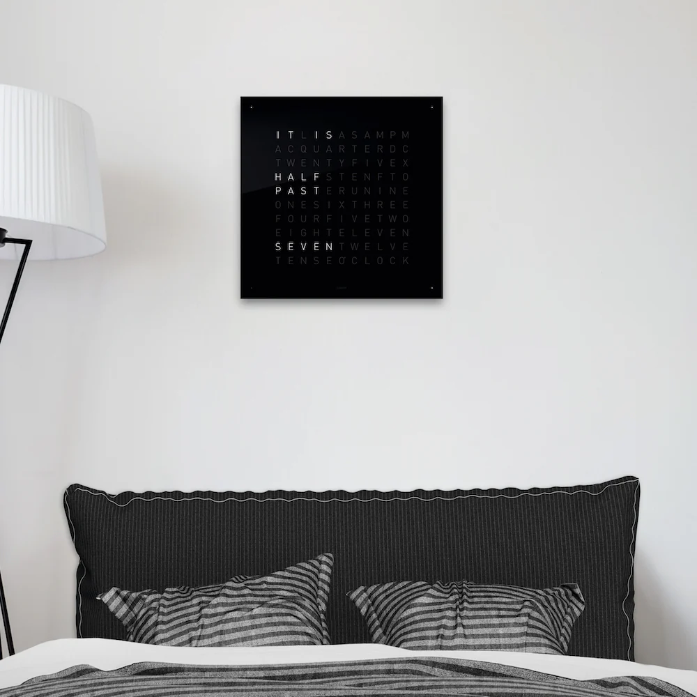 QLOCKTWO Classic Black Ice Tea Wall Clock 45cm D - Image 3