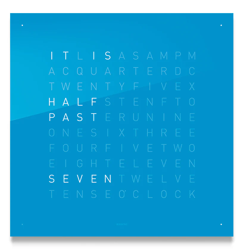 QLOCKTWO Classic Blue Candy Wall Clock 45cm D
