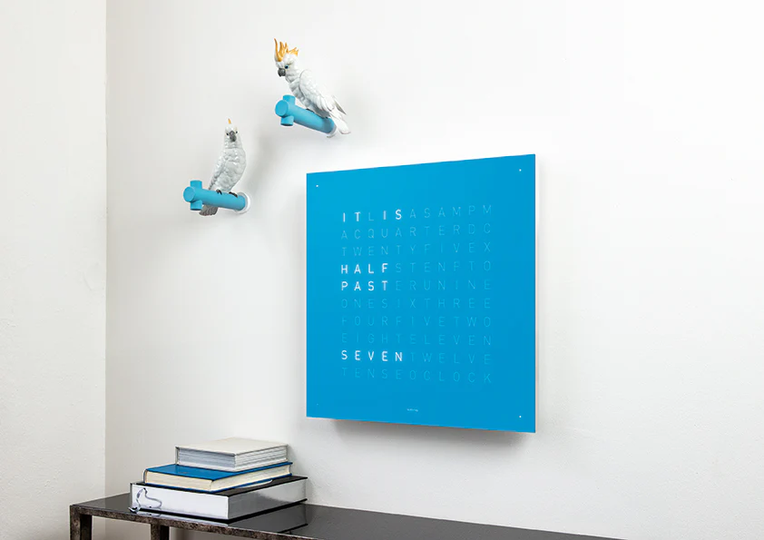 QLOCKTWO Classic Blue Candy Wall Clock 45cm D - Image 2