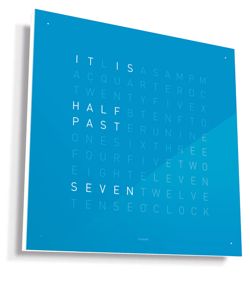 QLOCKTWO Classic Blue Candy Wall Clock 45cm D - Image 3