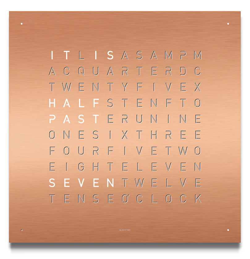 QLOCKTWO Classic Copper Wall Clock 45cm