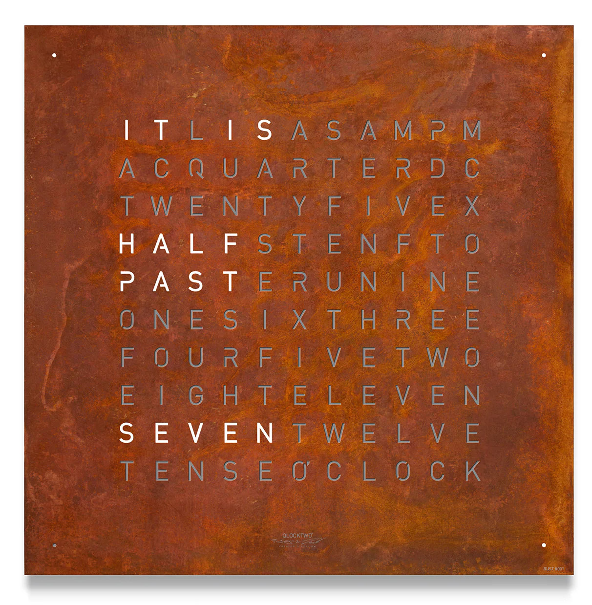 QLOCKTWO Earth 45 Creators Edition Rust Wall Clock Watch
