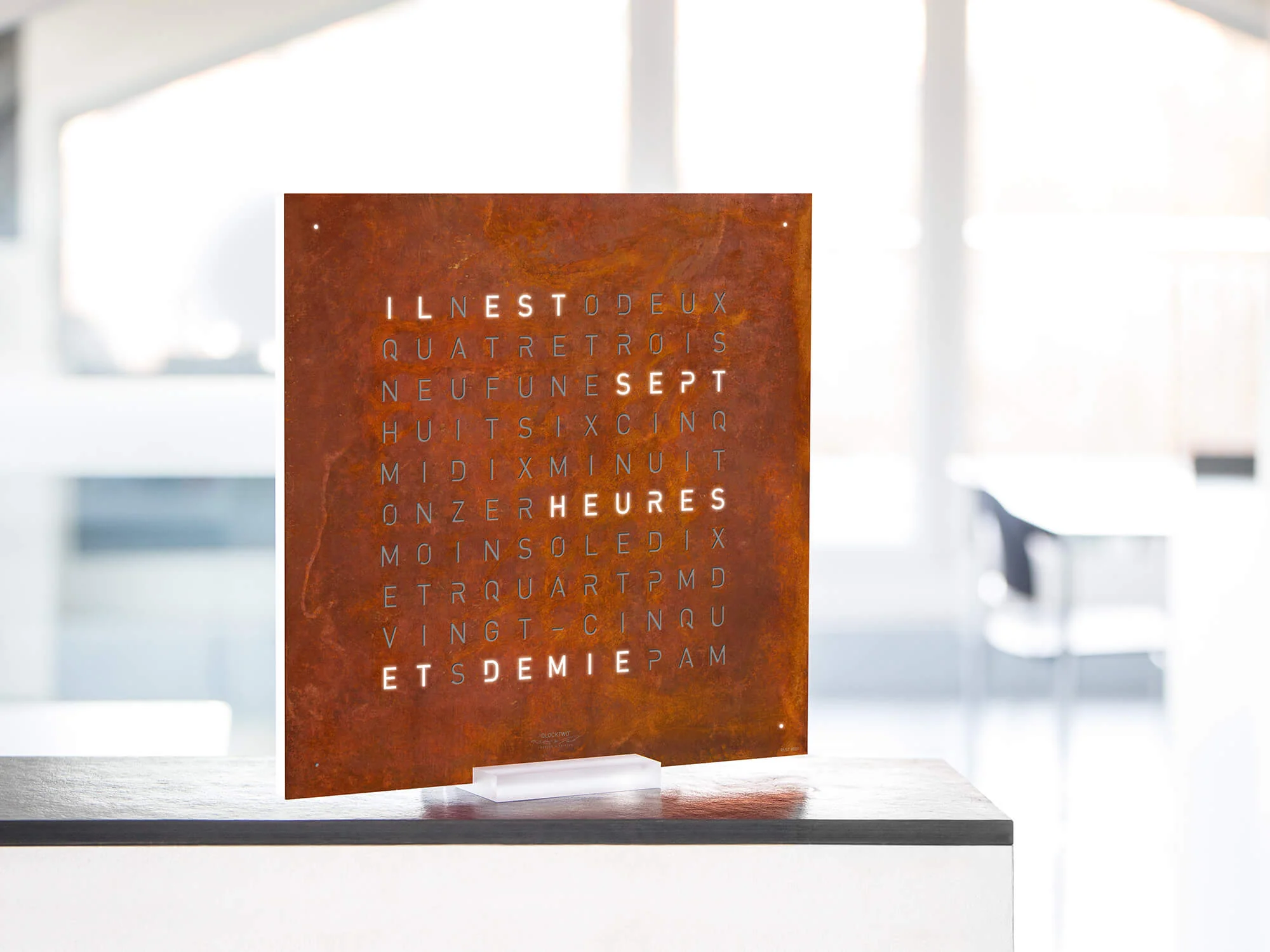 QLOCKTWO Earth 45 Creators Edition Rust Wall Clock Watch - Image 6