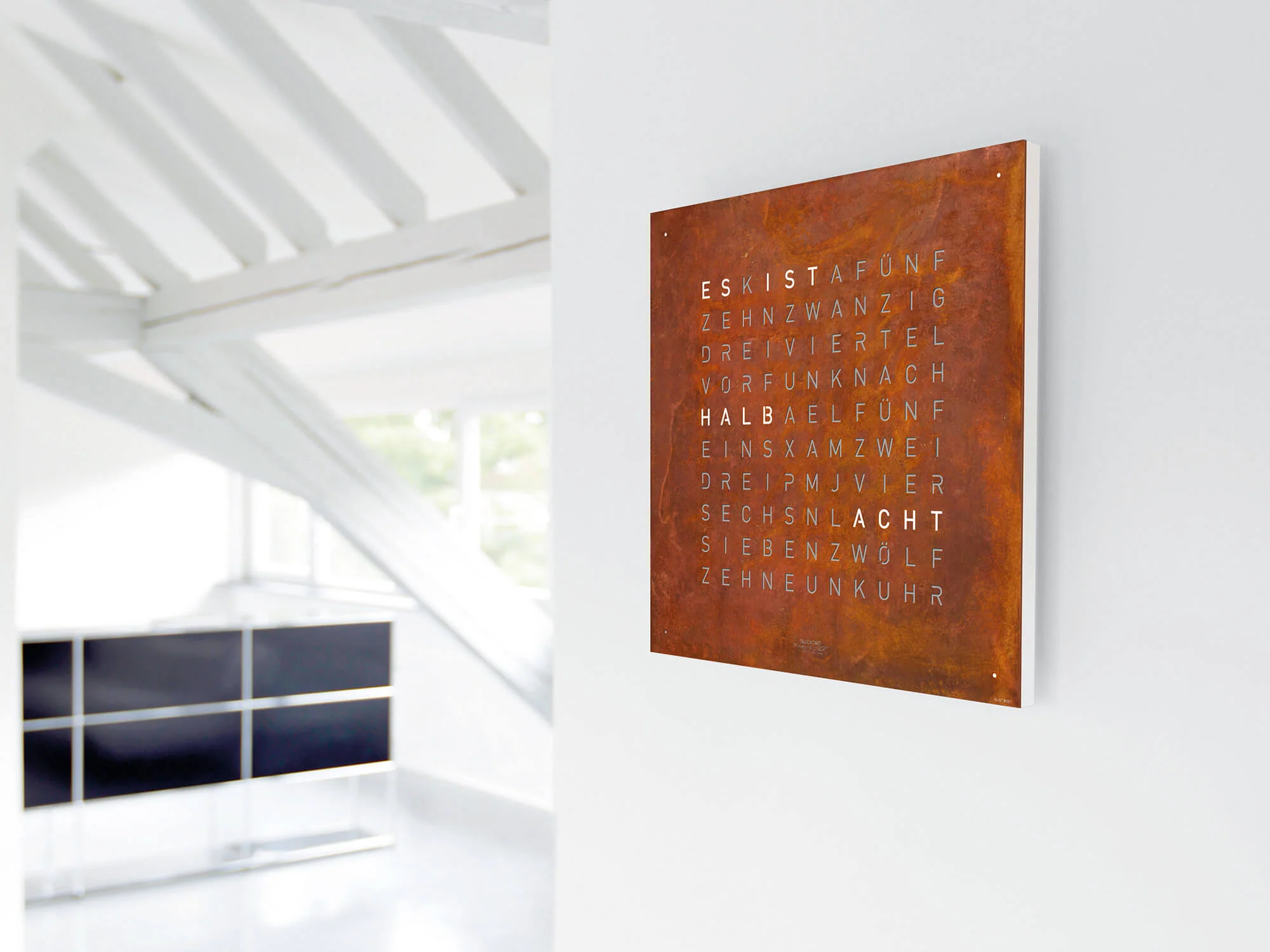 QLOCKTWO Earth 45 Creators Edition Rust Wall Clock Watch - Image 9