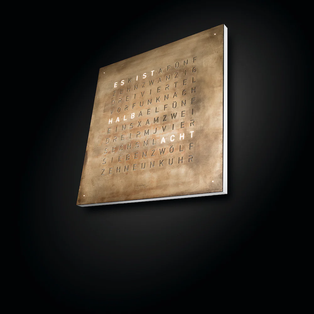 QLOCKTWO Earth 45 Creators Edition Silver & Gold Wall Clock Watch - Image 3