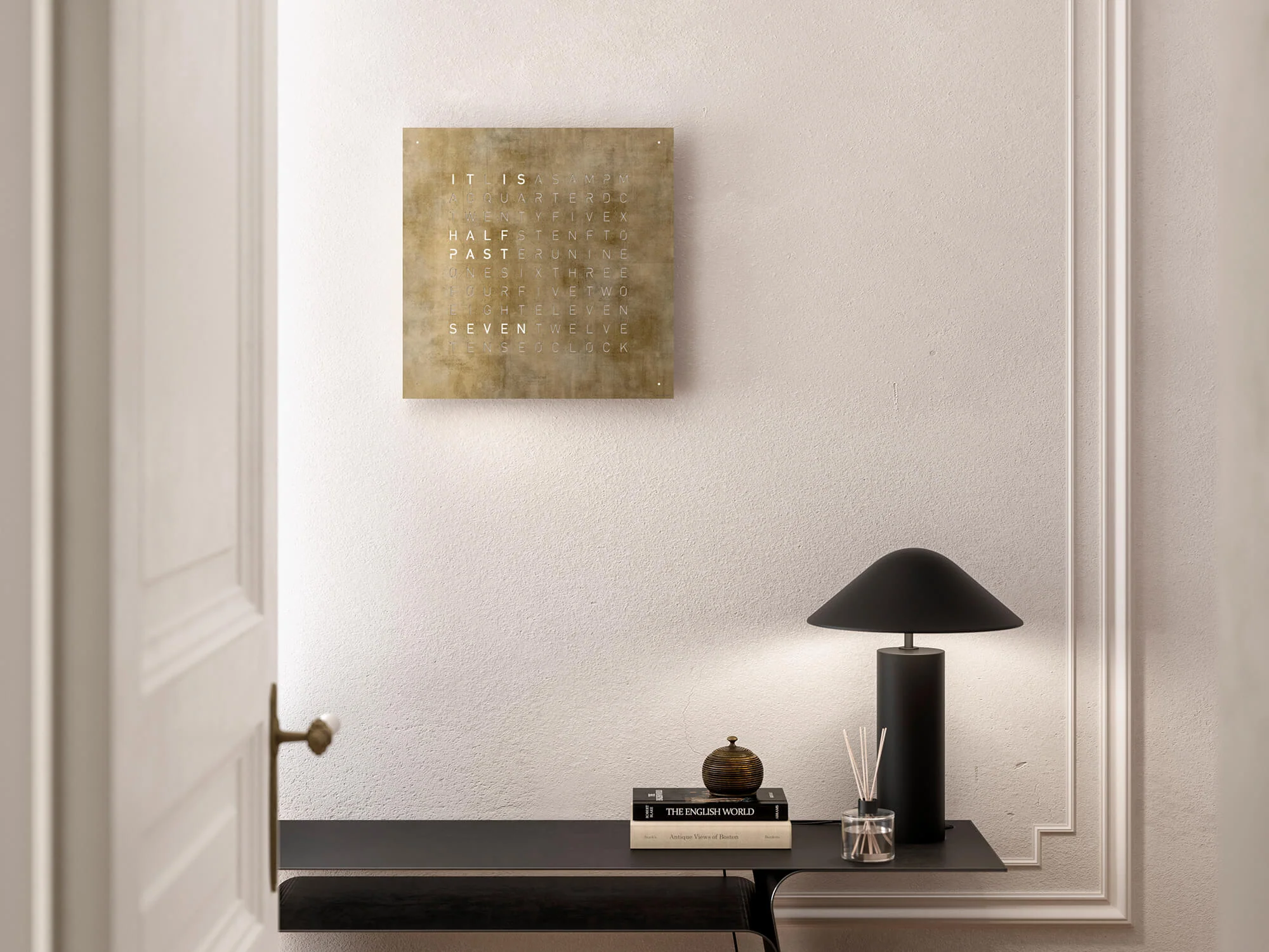 QLOCKTWO Earth 45 Creators Edition Silver & Gold Wall Clock Watch - Image 5