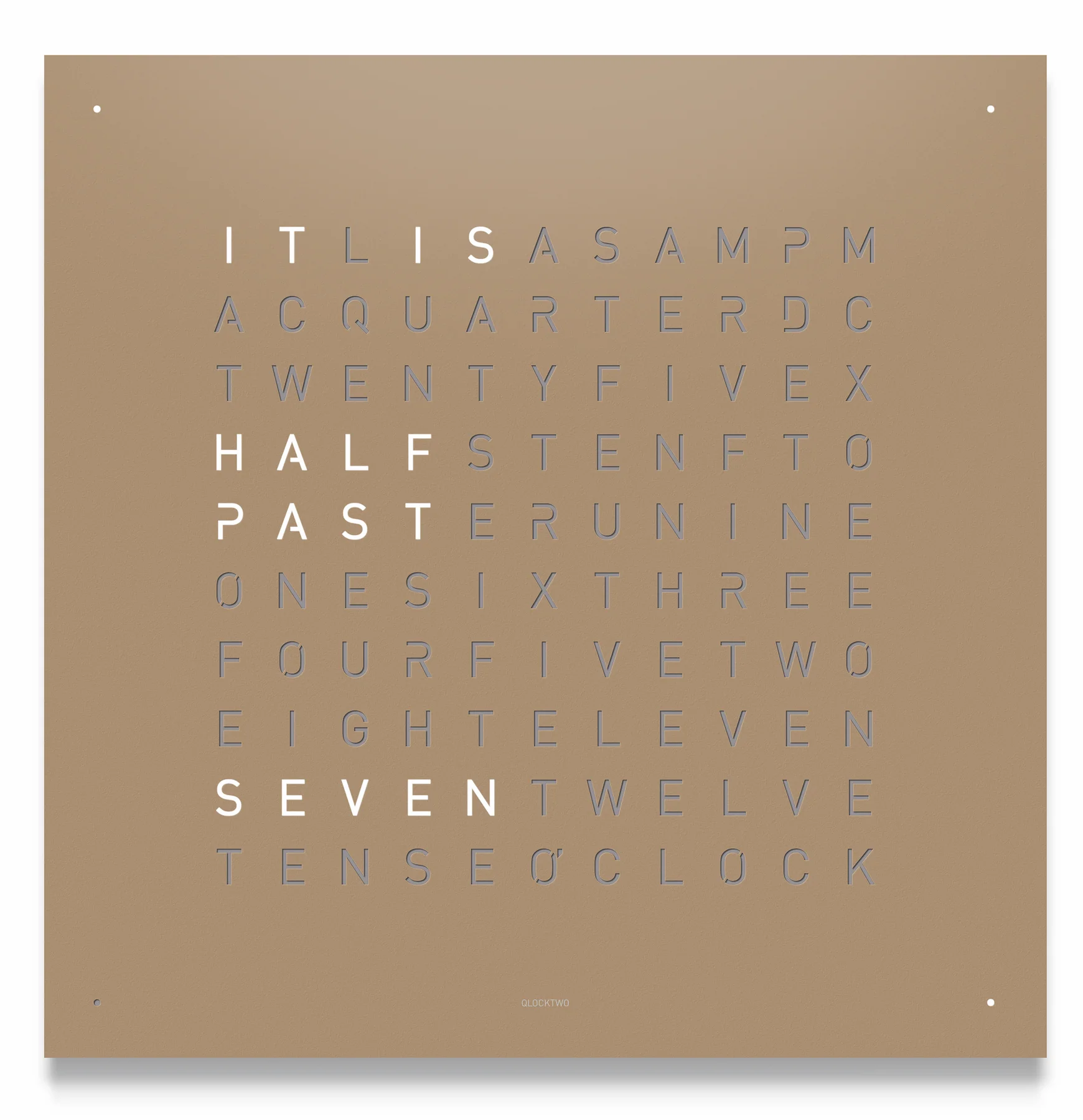QLOCKTWO Earth 45 Hazelnut Wall Clock Watch