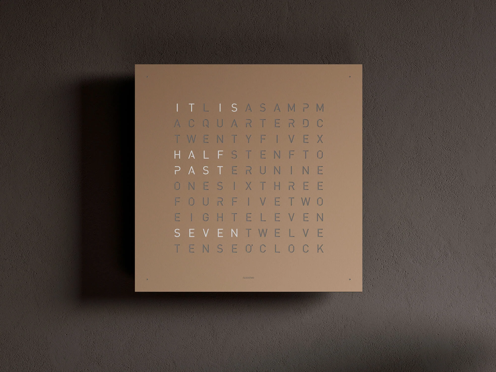 QLOCKTWO Earth 45 Hazelnut Wall Clock Watch - Image 4